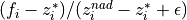 (f_i - z_i^*) / (z_i^{nad} - z_i^* + \epsilon)