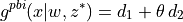g^{pbi}(x|w,z^*) = d_1 + \theta \, d_2